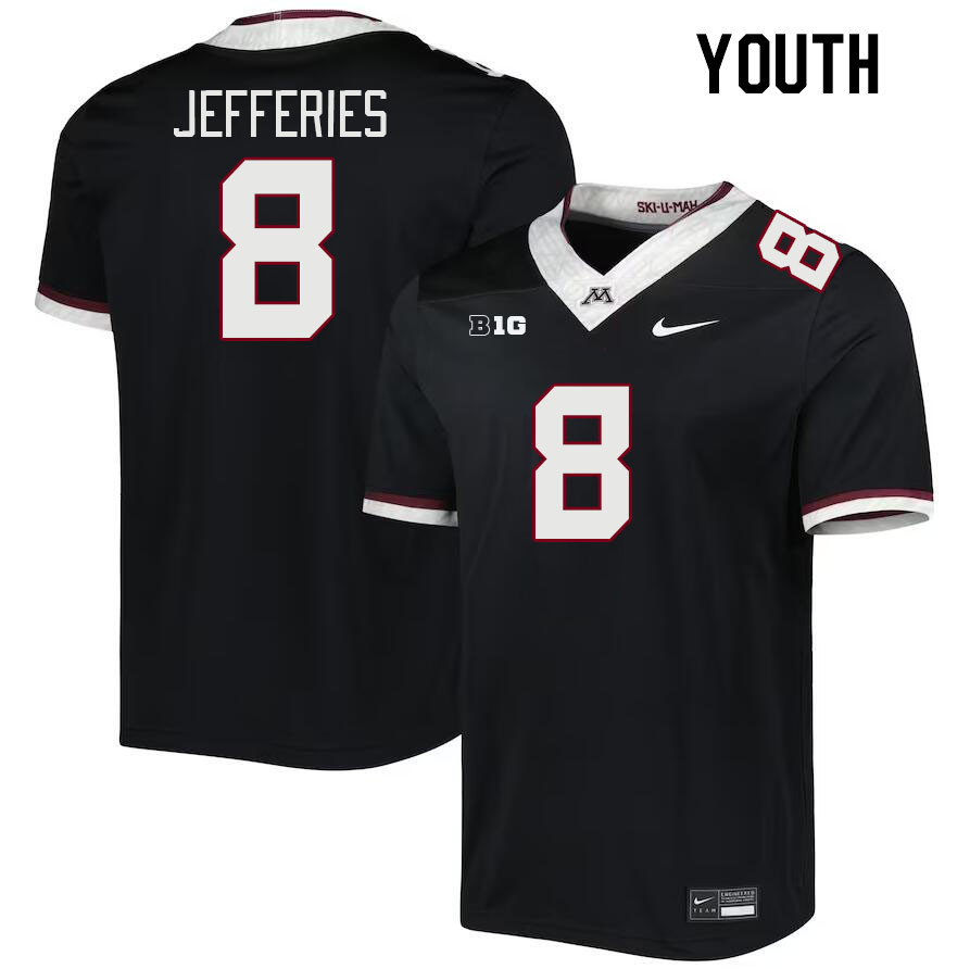 Youth #8 Darnell Jefferies Minnesota Golden Gophers College Football Jerseys Stitched-Black - Click Image to Close